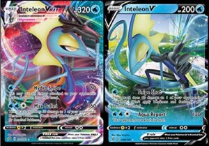 inteleon v & vmax card lot - 050/192 - rebel clash - pokemon ultra rare 2 card lot