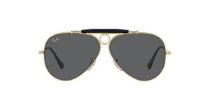 ray-ban rb3138 shooter pilot sunglasses, legend gold/dark grey, 58 mm