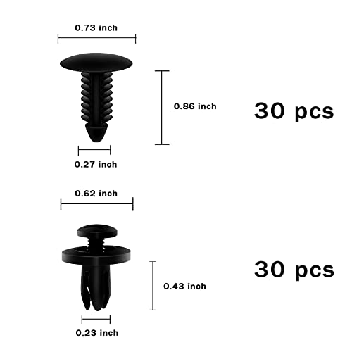 200PCS Car Retainer Clips Plastic Fasteners Kit, Popular Sizes Auto Push Pin Rivets, Universal Plastic Panel Fender Clips, Assorted Car Body Plastic Push Pin