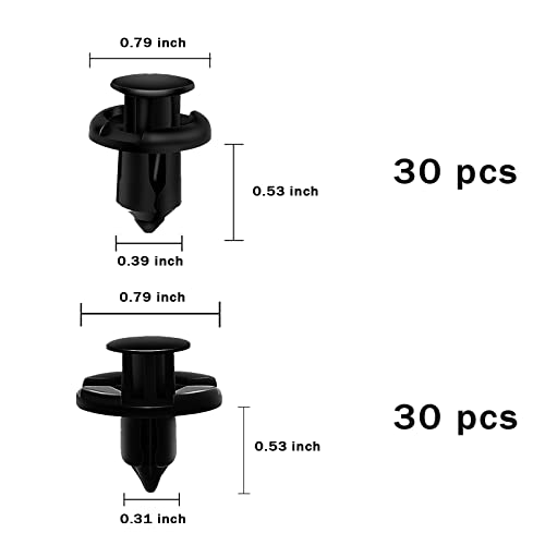 200PCS Car Retainer Clips Plastic Fasteners Kit, Popular Sizes Auto Push Pin Rivets, Universal Plastic Panel Fender Clips, Assorted Car Body Plastic Push Pin