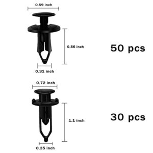 200PCS Car Retainer Clips Plastic Fasteners Kit, Popular Sizes Auto Push Pin Rivets, Universal Plastic Panel Fender Clips, Assorted Car Body Plastic Push Pin