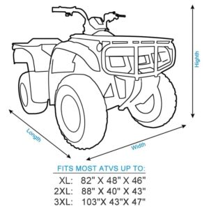 XYZCTEM Waterproof ATV Cover, Heavy Duty Meterial Protects 4 Wheeler from Snow Rain or Sun, Large Size Universal Fits up to 82 Inch Most Quads, Elastic Bottom Trailerable at High Speeds (Camo)