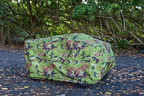 XYZCTEM Waterproof ATV Cover, Heavy Duty Meterial Protects 4 Wheeler from Snow Rain or Sun, Large Size Universal Fits up to 82 Inch Most Quads, Elastic Bottom Trailerable at High Speeds (Camo)