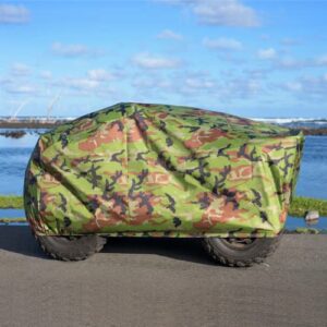 XYZCTEM Waterproof ATV Cover, Heavy Duty Meterial Protects 4 Wheeler from Snow Rain or Sun, Large Size Universal Fits up to 82 Inch Most Quads, Elastic Bottom Trailerable at High Speeds (Camo)