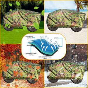 XYZCTEM Waterproof ATV Cover, Heavy Duty Meterial Protects 4 Wheeler from Snow Rain or Sun, Large Size Universal Fits up to 82 Inch Most Quads, Elastic Bottom Trailerable at High Speeds (Camo)