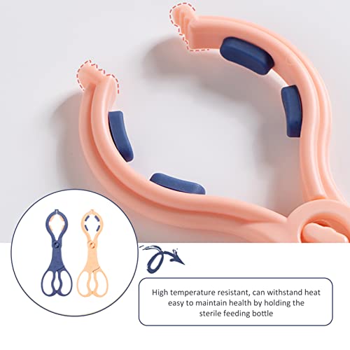 DOITOOL 2pcs Baby Bottle Holder Scissor Anti- Slip Feeder Clamp Baby Milk Bottle Clamp Feeding Bottle Tong Feeder Clip High Temperature Resistant Pacifier Tong