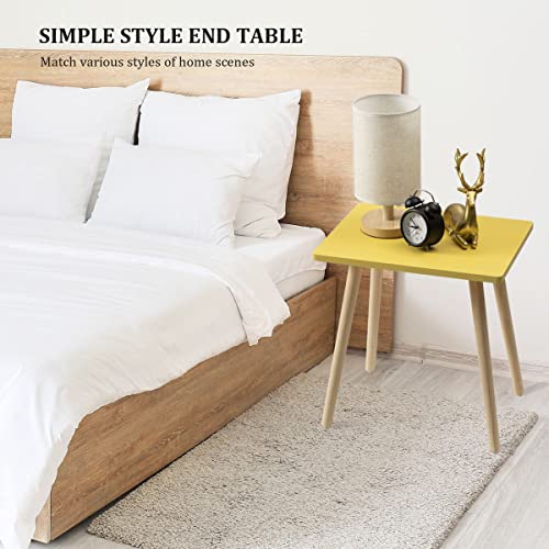 FORAOFUR Side Table, Small End Table Accent Living Room Bedroom Balcony Office, Modern Bedside Home Decor, Easy Assembly, (Yellow, 15.75D x 11.8W 16.54H in)