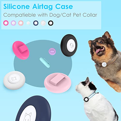 Airtag Dog Collar Holder Silicone Pet Collar Case for Apple Airtags, Anti-Lost Air Tag Holder Compatible with Small Wide Cat Dog Collars (Small:for cat Collar 0.4-0.6 inch, Yellow)