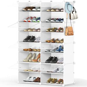 homidec shoe storage, 8-tier shoe rack organizer for closet 32 pair shoes shelf cabinet for entryway, bedroom and hallway