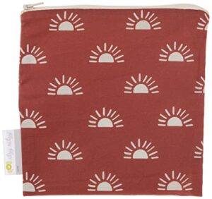 itzy ritzy reusable snack bag – 7” x 7” bpa-free snack bag is food safe, washable & ideal for storing snacks, pacifiers, electronics and makeup in a diaper bag, purse or travel bag, terracotta sunrise