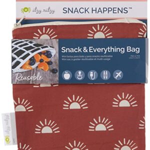 Itzy Ritzy Reusable Snack Bag – 7” x 7” BPA-Free Snack Bag is Food Safe, Washable & Ideal for Storing Snacks, Pacifiers, Electronics and Makeup in a Diaper Bag, Purse or Travel Bag, Terracotta Sunrise