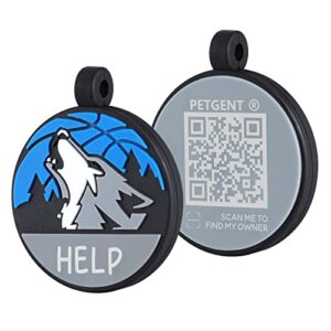 Petgent Upgraded QR Code Dog Tags Personalized for Pets Dog Name Tags for Small Large Pet - Silent Silicone More Bytes Custom Pet Online Info,No APP Required