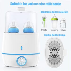 Bottle Warmer Baby Bottle Warmer, Portable Bottle Warmer for Breastmilk Formula Bottle Food Heater Double Bottle Warmer with Timer & LCD Display BPA-Free Accurate Temperature Control