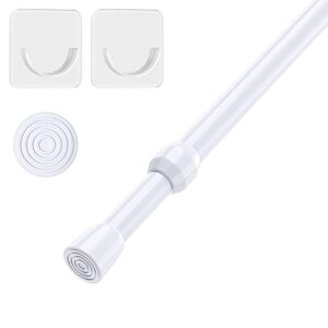 aizesi 1pcs tension curtain rod spring tension rod short curtian rods no drilling expandable spring loaded curtain tension rod adjustable 26 to 39 inch,best use range 28 to 36 inch，white