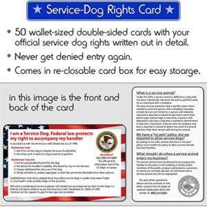 ESA Dog Tag ID + 50 ADA Information Cards - Metal Emotional Support Dog ID Tag is Double-Sided, Durable. + Metal Ring for Collar, Vest or Therapy Dog Accessories. Service Dog Info Cards are 2 Sided