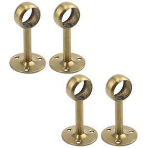 coshar 4 pcs 1-inch(25mm) dia. heavy duty stainless steel shower curtain closet curtain rod holder ceiling-mounted & wall-mounted bracket closet pole flange sockets drapery rods supports - gold