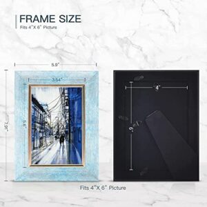 XUANLUO 4x6 Picture Frames Set of 4 Rustic Retro Photo Frame with Tempered Glass Wall Mount and Tabletop Display Family Friends Wedding Gift