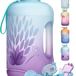 TOBA Motivational BPA Free Water Jug Large Sports Water Bottle Leakproof Drinking, 1 Gallon 128 oz