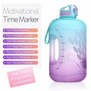 TOBA Motivational BPA Free Water Jug Large Sports Water Bottle Leakproof Drinking, 1 Gallon 128 oz