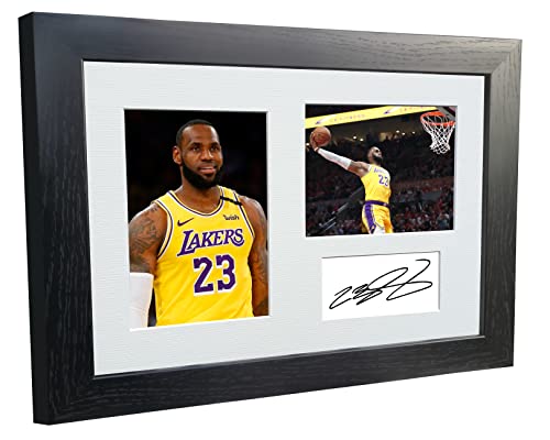 12x8 A4 LeBron James LA Lakers Los Angeles Autographed Signed Photo Photograph Picture Frame Basketball Poster Gift