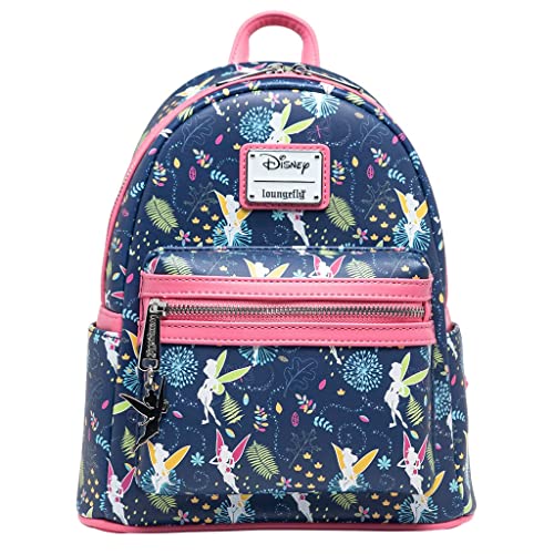 Loungefly Women's Disney Pink Tinkerbell Glow in the Dark Allover Print Backpack