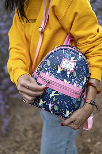 Loungefly Women's Disney Pink Tinkerbell Glow in the Dark Allover Print Backpack