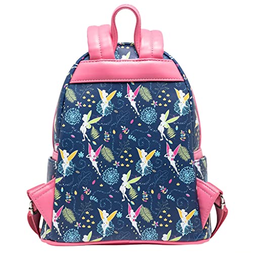 Loungefly Women's Disney Pink Tinkerbell Glow in the Dark Allover Print Backpack