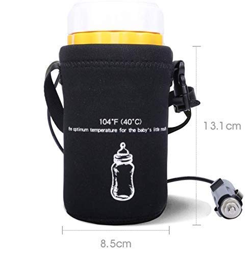 Wuluwala Travel Friendly Milk Warmer Baby Bottle Warmer with Car Lighter for Outdoor Camping