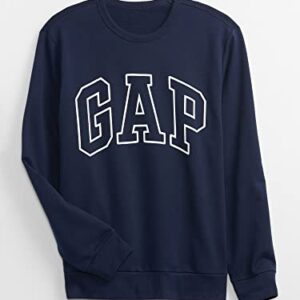 GAP mens Logo Fleece Crew Hooded Sweatshirt, Tapestry Navy, Small US