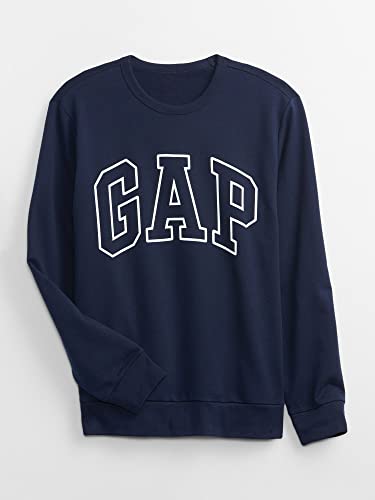 GAP mens Logo Fleece Crew Hooded Sweatshirt, Tapestry Navy, Small US