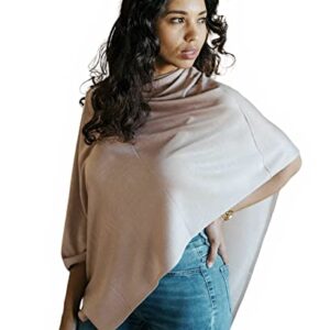 Multifunctional Nursing Cover | Car Seat Cover | Poncho | Scarf | Baby Blanket (Tan)