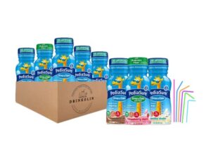 pediasure immune support kids protein shake vanilla, strawberry and chocolate flavors, 8 fl oz 6 pack