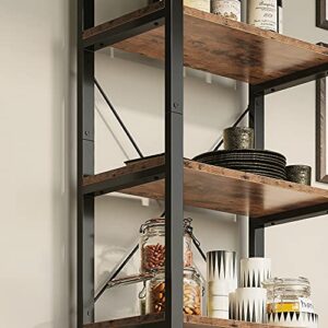 IRONCK Bookshelf 6-Tier Ladder Shelf 110lbs/shelf Vintage Industrial Style Bookcase for Home Decor, Office Decor