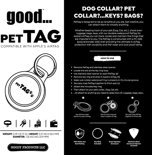 AirTag Dog Tag Waterproof Pet Holder for Apple Updated Model