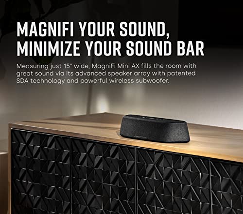 Polk MagniFi Mini AX Sound Bar (2022 Model), Dolby Atmos and DTS:X Certified, Polk's Patented VoiceAdjust & SDA Technologies, Ultra-Compact Design, Easy Setup,Black