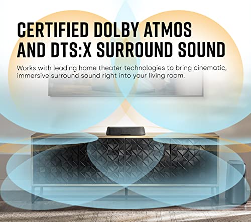 Polk MagniFi Mini AX Sound Bar (2022 Model), Dolby Atmos and DTS:X Certified, Polk's Patented VoiceAdjust & SDA Technologies, Ultra-Compact Design, Easy Setup,Black