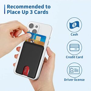 Senose Phone Card Holder, Silicone Anti Slip Out Phone Wallet Stick On Credit Card Holder, Id Card Pouch Compatible for iPhone 13/12 Pro Max Samsung Galaxy Smartphone, 3 Pack (Black)