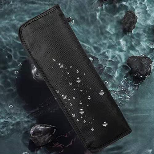 NNIAN Wet Umbrellas Bags for Travel Umbrellas, Thicker Chenille Super Water Absorption Compact Folding Sleeves Covers, Waterproof Oxford Cloth Portable Cases Work and School (13.4x5 inches, Black)