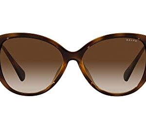 Ralph by Ralph Lauren Women's RA5288U Universal Fit Butterfly Sunglasses, Gradient Brown, 57 mm