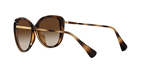 Ralph by Ralph Lauren Women's RA5288U Universal Fit Butterfly Sunglasses, Gradient Brown, 57 mm