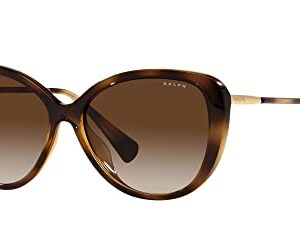 Ralph by Ralph Lauren Women's RA5288U Universal Fit Butterfly Sunglasses, Gradient Brown, 57 mm