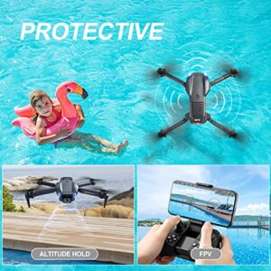 4DRC V22 Foldable Drones with 1080P HD Camera for Adults, RC Quadcopter for Kids,WiFi FPV Live Video, Altitude Hold, Headless Mode, One Key Take Off,Waypoints,3 Batteries,Girls/Boys Gifts,Black