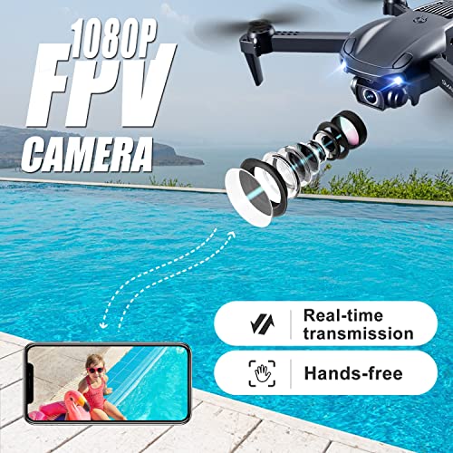 4DRC V22 Foldable Drones with 1080P HD Camera for Adults, RC Quadcopter for Kids,WiFi FPV Live Video, Altitude Hold, Headless Mode, One Key Take Off,Waypoints,3 Batteries,Girls/Boys Gifts,Black