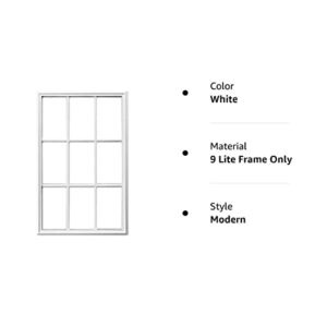 Entry Door Frame Only Replacement Kit-Glass NOT Included! (9 Lite for 1/2" Glass, 22" x 36")