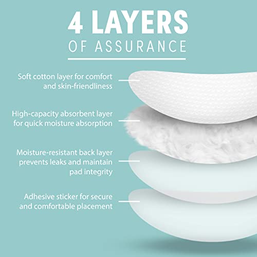 Zomee Disposable Breast Pads for Breastfeeding – Ultra-Absorbent/Leak-Proof/Discreet/Secure – Highly Portable: Individually Wrapped – Soft & BPA-Free (Pack of 100)