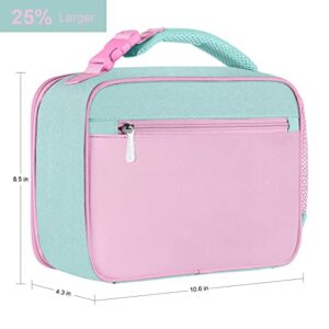 Amersun Kids Insulated Lunch Box, Lunch cooler with Water Bottle Holder, Keep Food Warm Cold & Durable School Lunch Bag for Kids Teen Girls Boys, Lunch Tote Bag for Children, Light Pink New