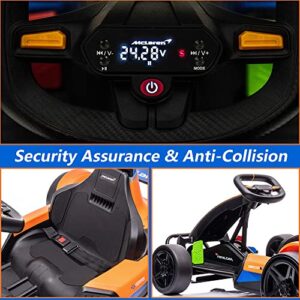 SEGMART Electric Go Kart Ride on Go Kart for Kids with 2 Speeed 24V Powered 4 Wheels Licensed Mclaren, Vehicles Toys Ride on Truck Bluetooth/FM, Loading Capacity 132lbs & 8MPH Max Speed