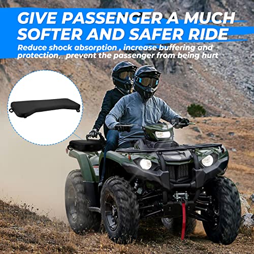 kemimoto ATV Rack Pad, Four Wheeler Rack Seat Cushion for Passenger Compatible with Fourtrax Foreman Rancher Kawasaki Brute Force Recon, Black