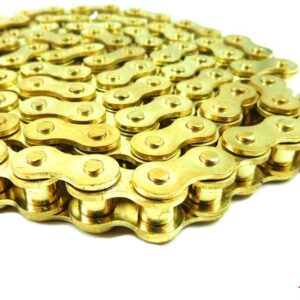 420 Gold Chain 102 Link with Connecting Master Link for 50cc 70cc 90cc 110cc 125cc Honda XR50 CRF50 Motorcycle Dirt Pit Bike ATV Quad Go Kart 4 wheeler Honda Yamaha Suzuki Kawasaki NST