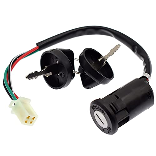 Royitay 5-Function 9 Wire Ignition Switch Key Left Starter Control Switch Spark Plug Assembly for 150cc 200cc 250cc 300cc TaoTao Chinese ATV Quad 4 Wheeler Baja Yamoto Kazuma